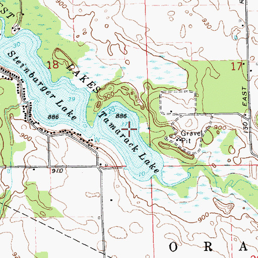 Topographic Map of Tamarack Lake, IN