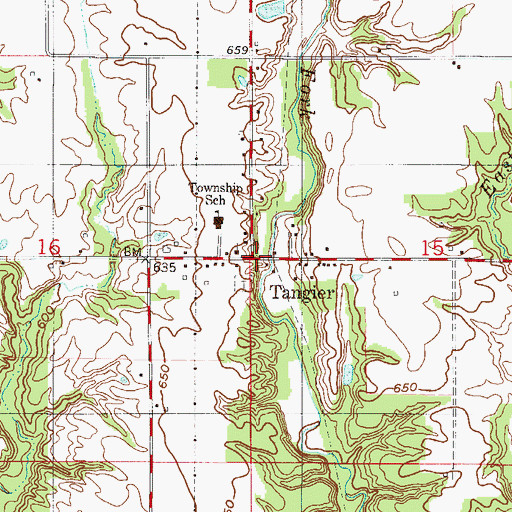 Topographic Map of Tangier, IN