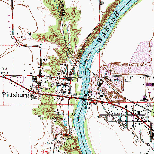 Topographic Map of Tannery Branch, IN