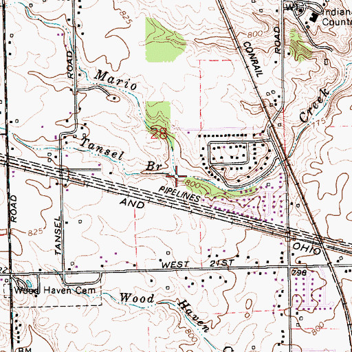 Topographic Map of Tansel Branch, IN