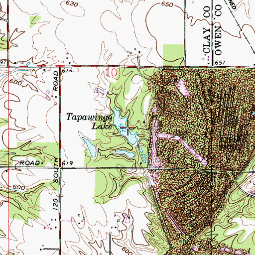 Topographic Map of Tapawingo Lake, IN