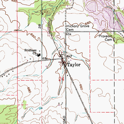 Topographic Map of Taylor, IN