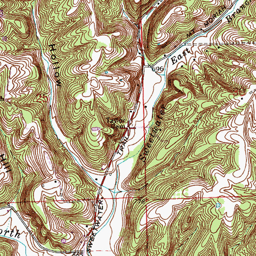 Topographic Map of Taylor Cemetery, IN