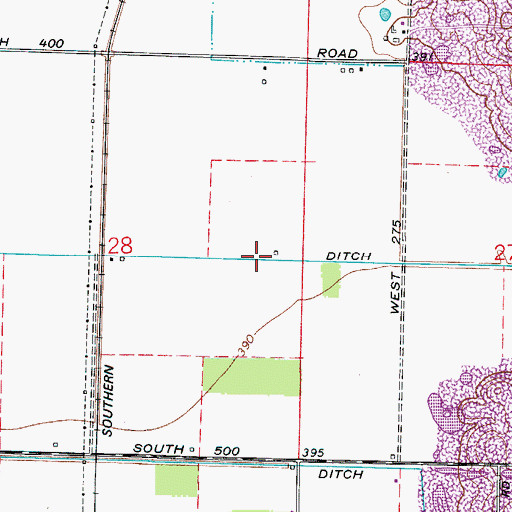 Topographic Map of Taylor Ditch, IN
