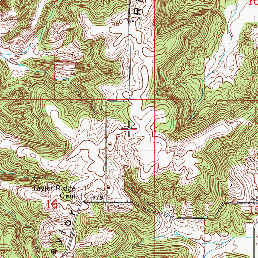 Topographic Map of Taylor Ridge, IN