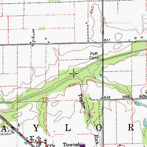 Topographic Map of Taylor Run, IN