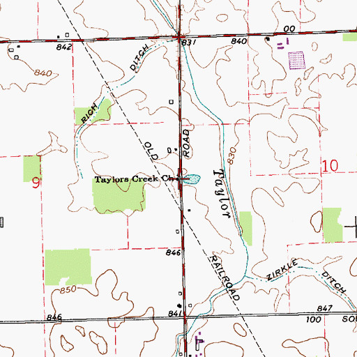 Topographic Map of Taylors Creek Church, IN