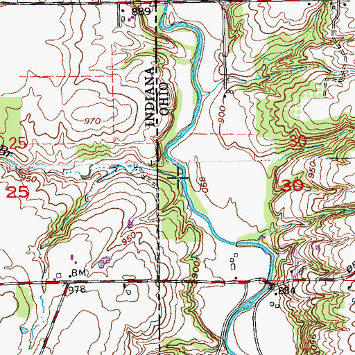Topographic Map of Tent Brook, IN