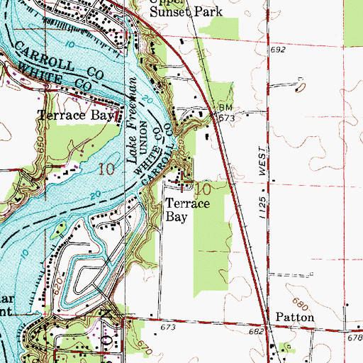 Topographic Map of Terrace Bay, IN
