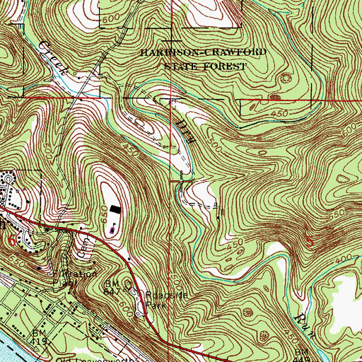 Topographic Map of Texas Creek, IN