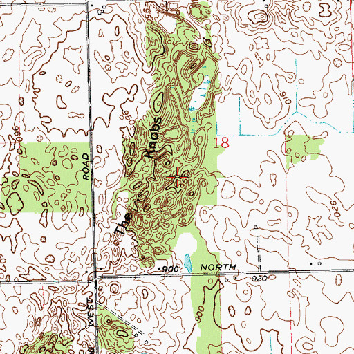Topographic Map of The Knobs, IN