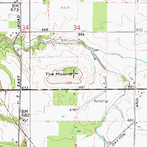 Topographic Map of The Mound, IN