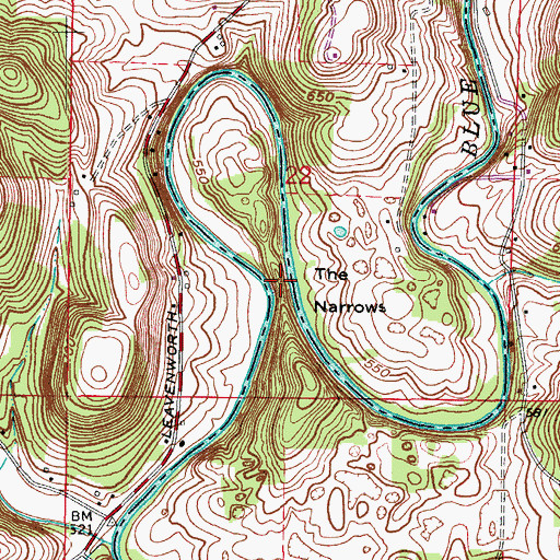 Topographic Map of The Narrows, IN