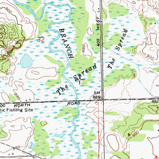 Topographic Map of The Spread, IN
