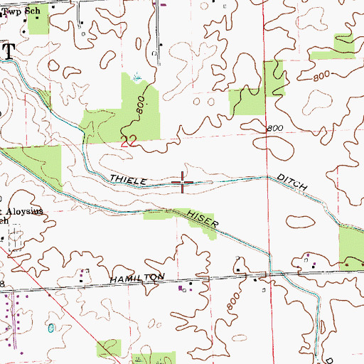 Topographic Map of Thiele Ditch, IN