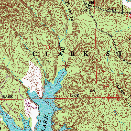 Topographic Map of Thomas Branch, IN