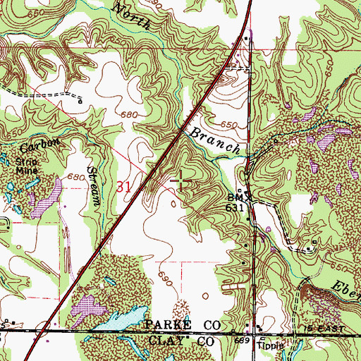 Topographic Map of Thomas Lake, IN