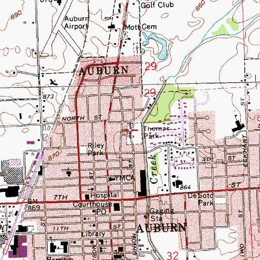 Topographic Map of Thomas Park, IN