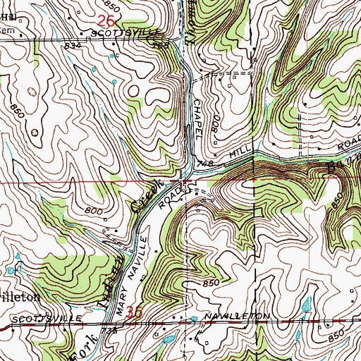 Topographic Map of Thompson Creek, IN