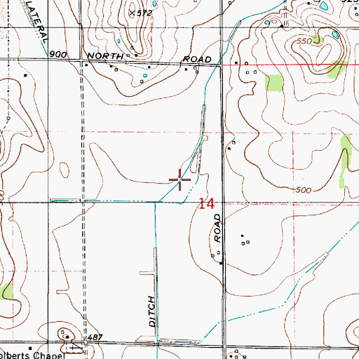 Topographic Map of Thompson Ditch, IN