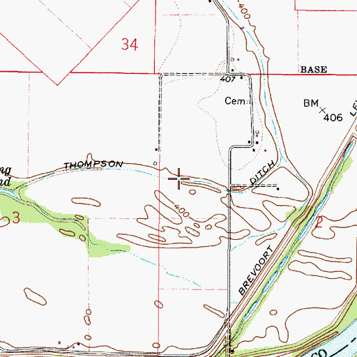 Topographic Map of Thompson Ditch, IN