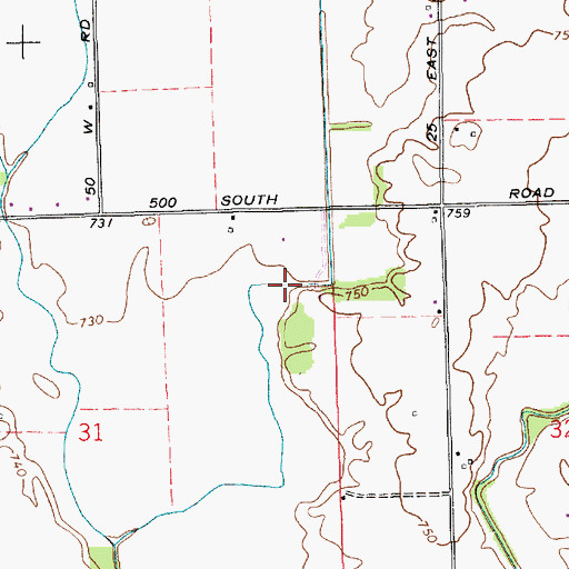 Topographic Map of Thompson Ditch, IN