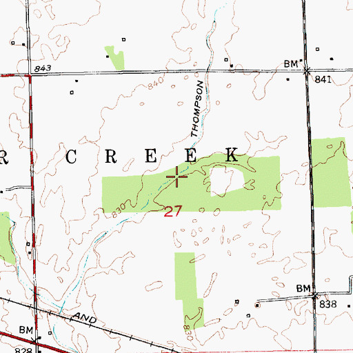 Topographic Map of Thompson Ditch, IN