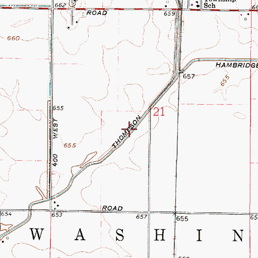 Topographic Map of Thompson Ditch, IN