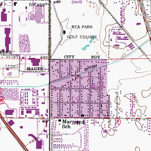 Topographic Map of Thompson Ditch, IN