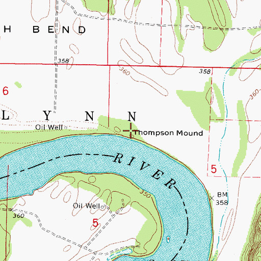 Topographic Map of Thompson Mound, IN