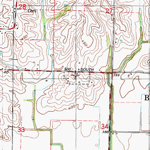 Topographic Map of Thompson School, IN
