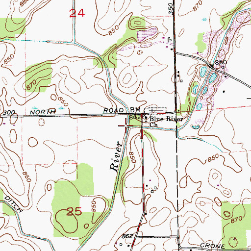 Topographic Map of Thorn Creek, IN