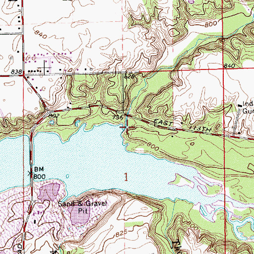 Topographic Map of Thorpe Creek, IN