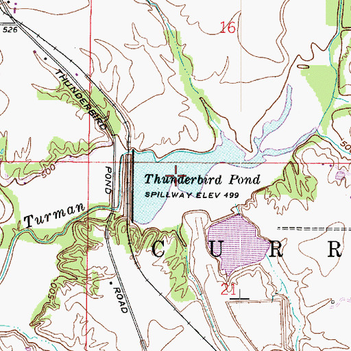 Topographic Map of Thunderbird Pond, IN