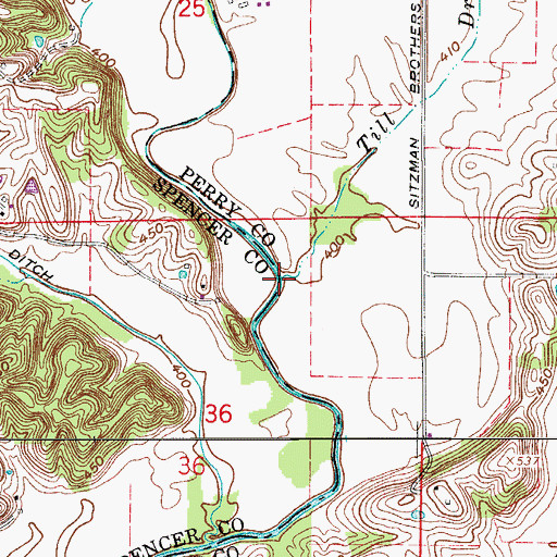 Topographic Map of Till Drain, IN