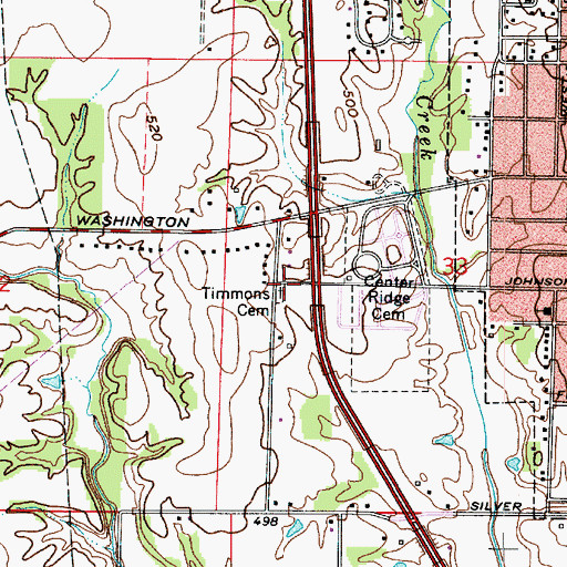 Topographic Map of Timmons Cemetery, IN