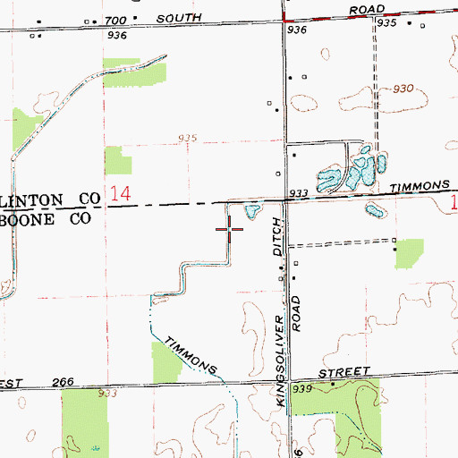 Topographic Map of Timmons Ditch, IN