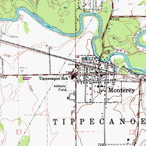 Topographic Map of Tippecanoe School, IN