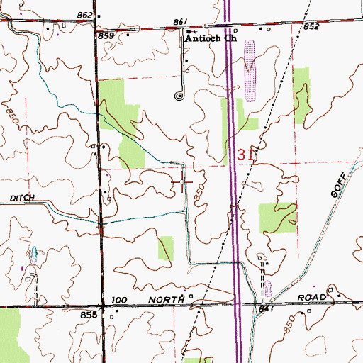 Topographic Map of Tippey Ditch, IN