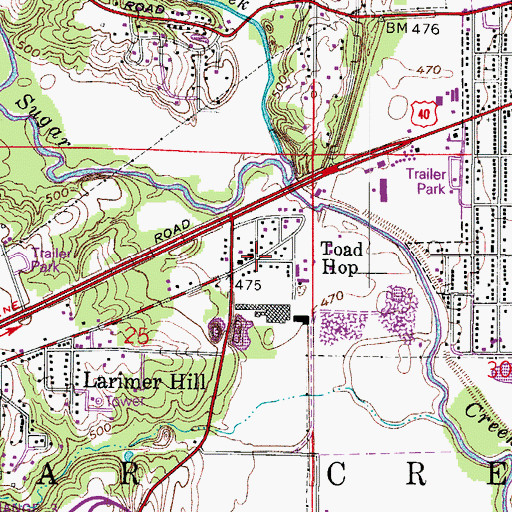 Topographic Map of Toad Hop, IN