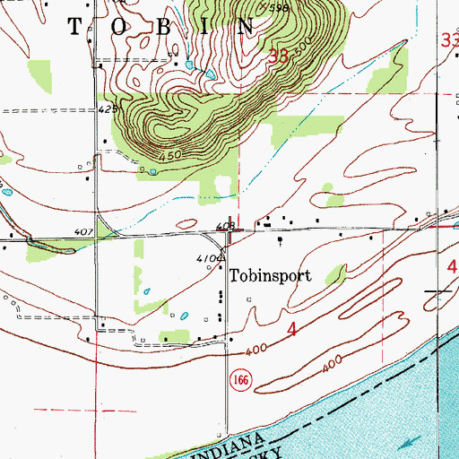 Topographic Map of Tobinsport, IN
