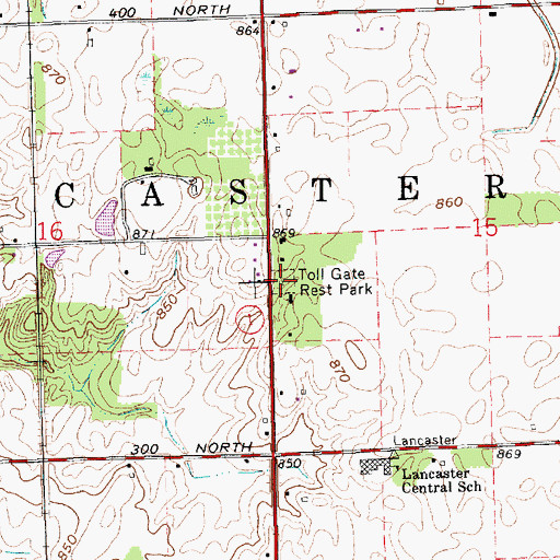 Topographic Map of Toll Gate Rest Park, IN