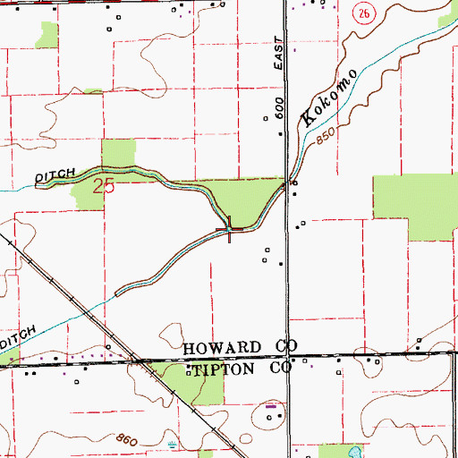 Topographic Map of Tolle Ditch, IN