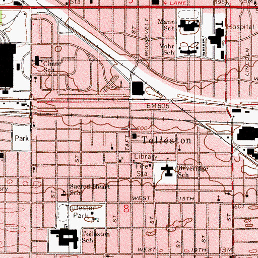 Topographic Map of Tolleston, IN