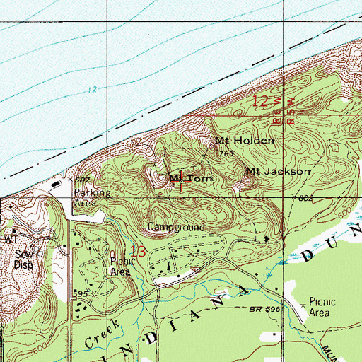 Topographic Map of Mount Tom, IN