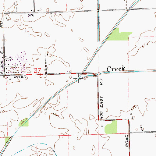 Topographic Map of Tough Creek, IN