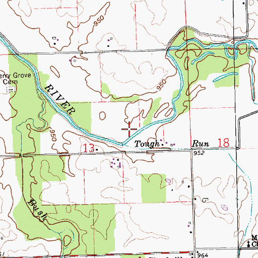 Topographic Map of Tough Run, IN
