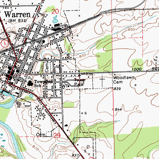 Topographic Map of Tower Park, IN