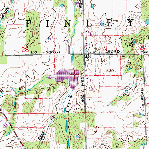Topographic Map of Town Run, IN