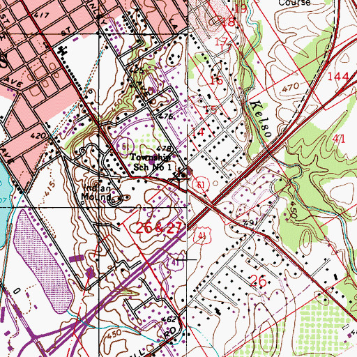 Topographic Map of Benjamin Franklin Elementary School, IN